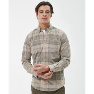 Barbour Men's Blair Button Down Tailored Shirt 2XL Forest Mist Tartan Corduroy